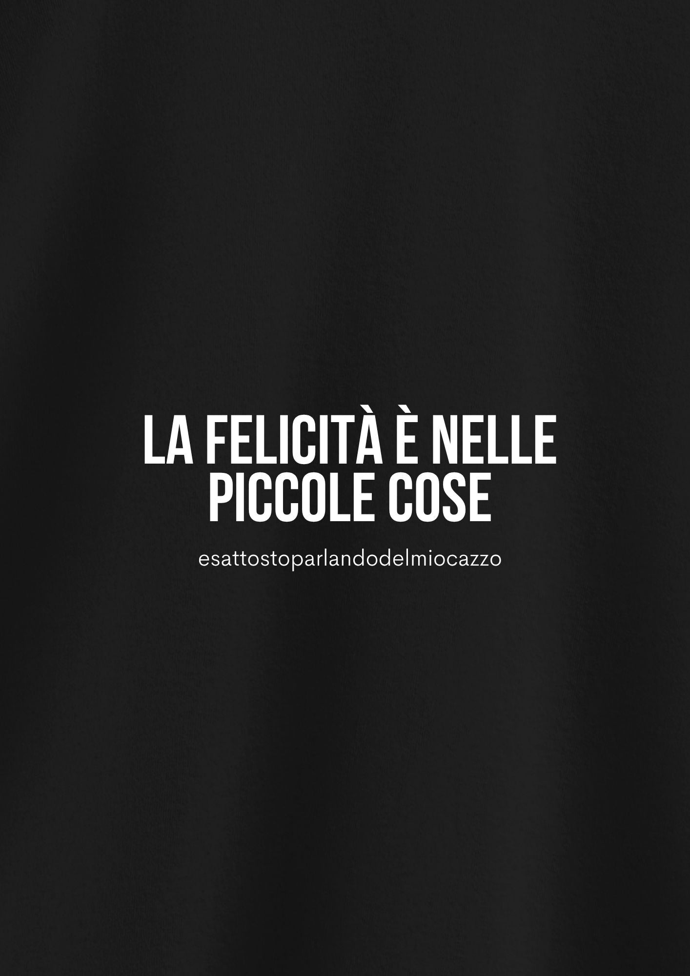LA FELICITÁ È NELLE PICCOLE COSE (esattostoparlandodelmiocazzo)